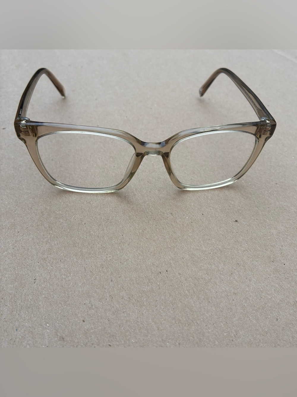 Clear Olive Rectangular Eyeglass Frames